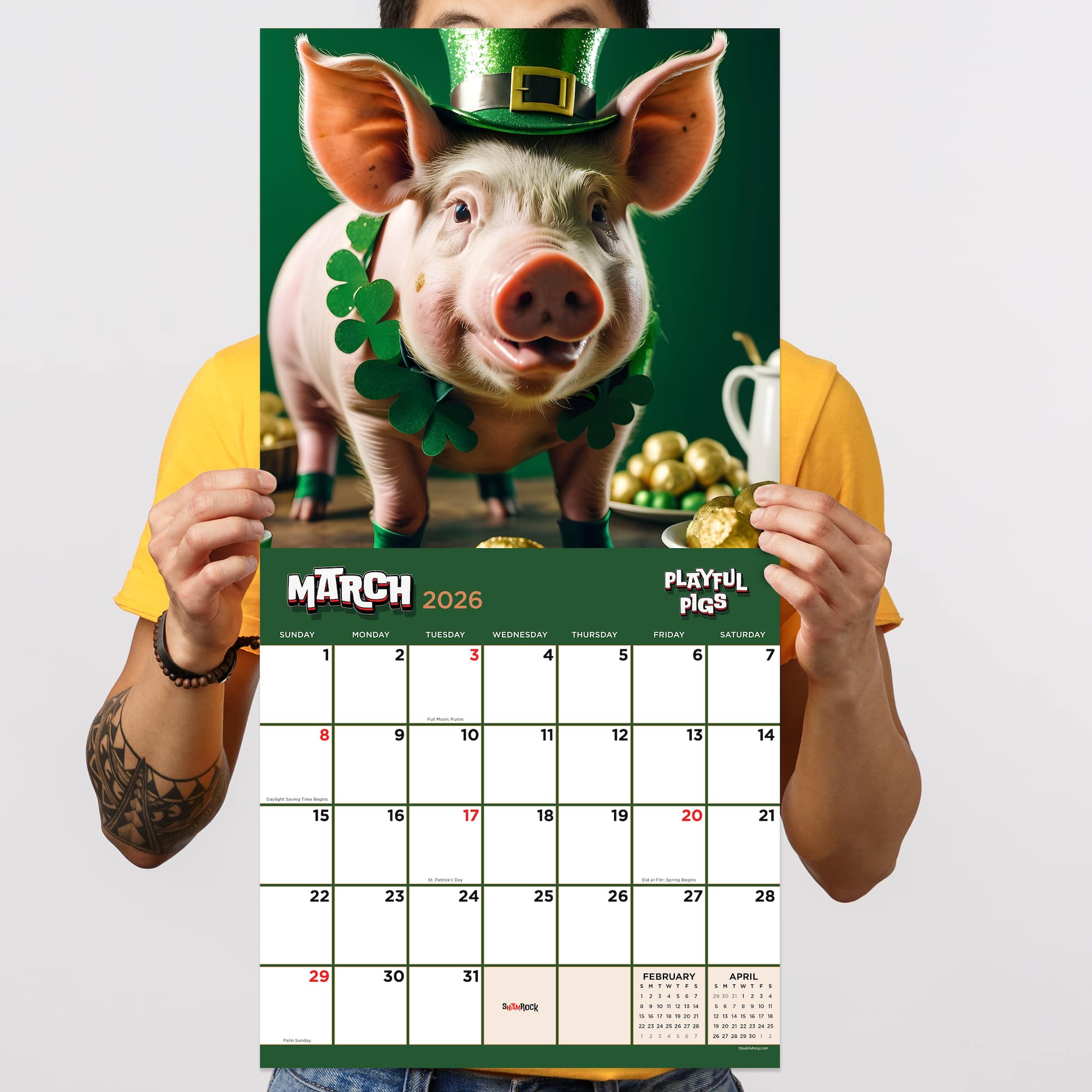 2026 Playful Pigs Wall Calendar